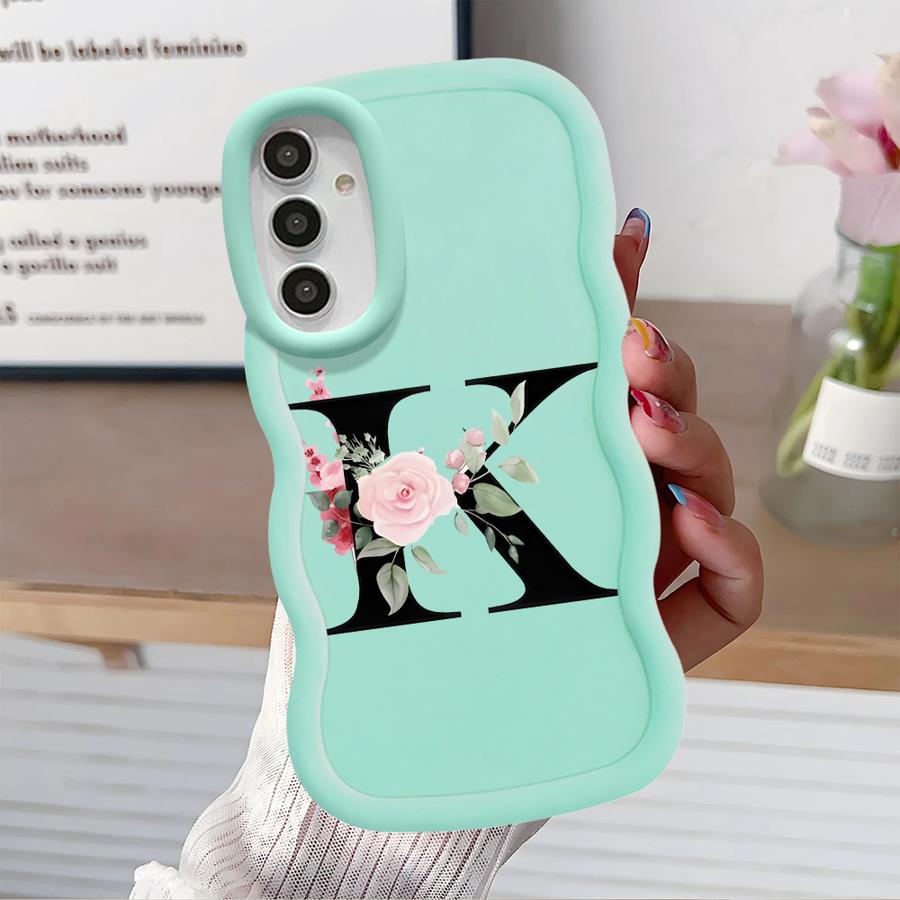 Flower Letters Case for Samsung Galaxy A14 A52 A11 A16 A21s A12 A13 A15 Soft Phone Cover A06 A33 A04 A23 A22 A03 A05 A53