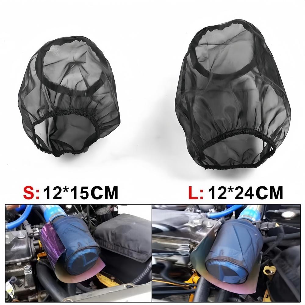 Universal Air Filter Protective Cover Car High Flow Cold Air Intake Filters Waterproof Oilproof Dustproof Air Filter Cover S/L