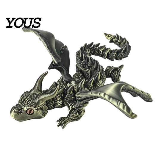 Artikulationsdrachen-Figur 3D-gedruckt mit Flügeln, Flexible geflügelte Spielzeuge, Fidget PLA Dekoration Desktop-Tiere Spielzeug zur Stressbewältigung, Geschenk Kinder Erwachsene