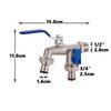 1/2'' 3/4'' Double Head Water Faucet Water Splitter Connector Coupling Adapter Valve Switch Garden Hose Irrigation Tap Joint