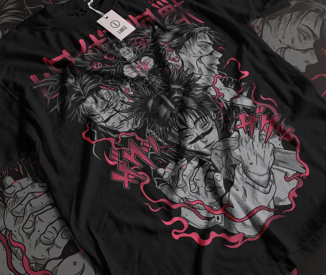 Кровавый Чосо Футболка Японская Манга Магическая Битва Ужасы Аниме Подарок Черная Футболка L