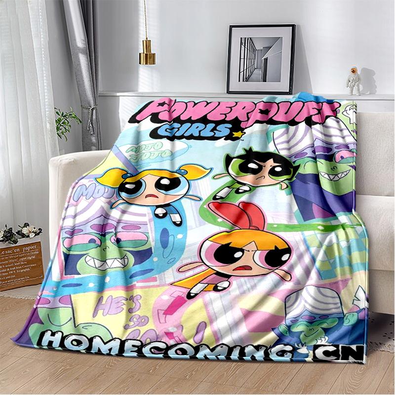 29 Style New Kawaii P-Powerpuff Girl Cartoon Blanket,Soft Throw Blanket for Home Bedroom Bed Sofa Travel Picnic Cover Kid Gift