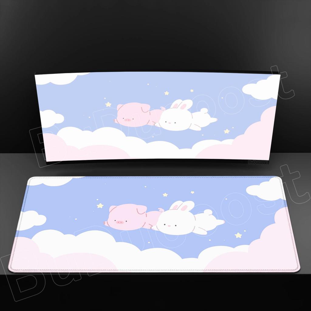 Cute Rabbit Cartoon Mouse Pads Game Office Fresh Visual Mouse Pad XXL Cute Large Table Pads Anti Slip Rubber Computer Mouse Pad