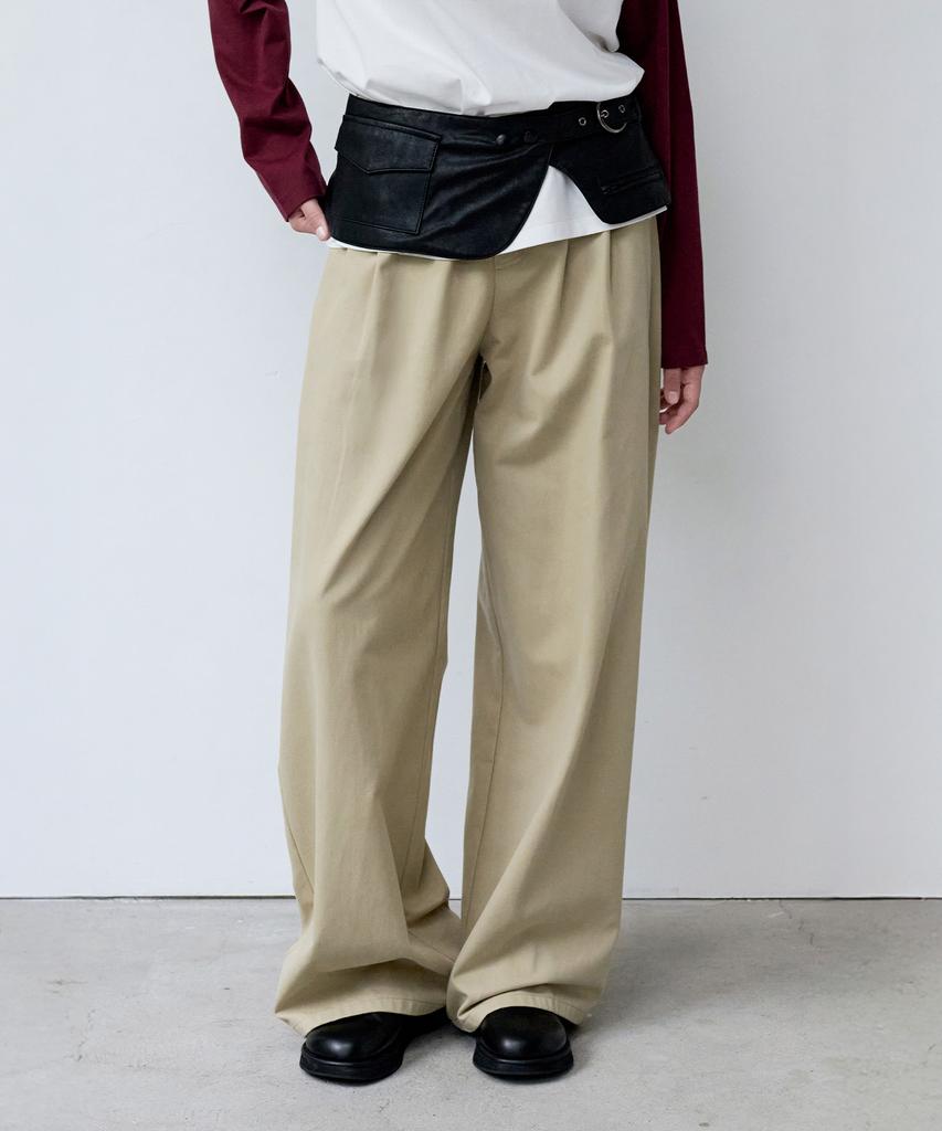 ROLAROLA Pintuck Wide Balloon Pants Beige