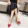 Women 'S Sandals  New Baotou Word Buckle Thick Heel Pointed Rivets High Heels Fashion Women 'S Shoes Orange Wild Sandals Women