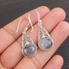 Natural Black Rutile Gemstone 925 Sterling Silver Jewelry Dangle Earrings 1.64" CE-1-26