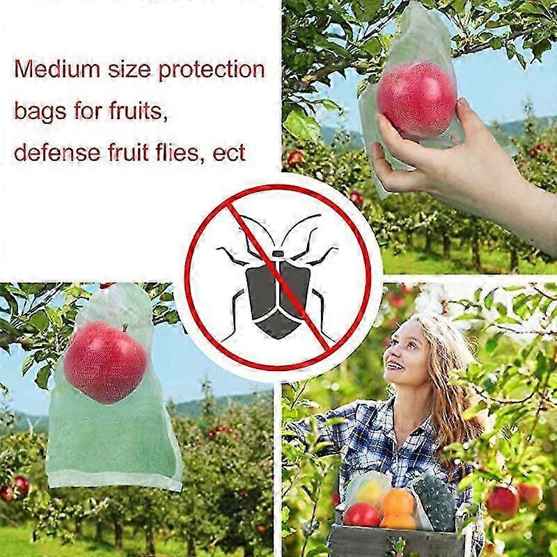 10PCS Fruit Protection Bags,Green Netting Bags for Fruit Trees, Garden Fruit Cover Mesh Bags with Drawstring for Plant Fruit Flower and Vegetables