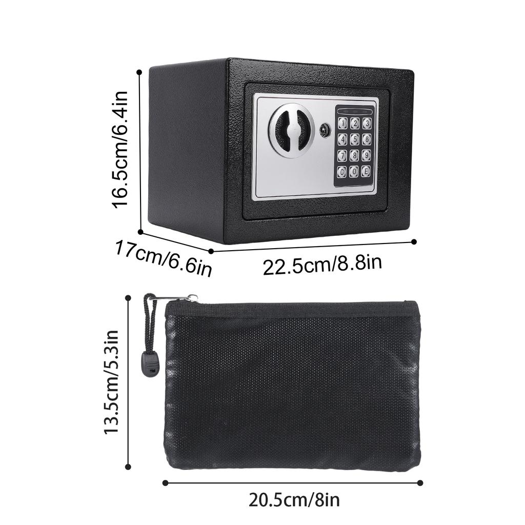 Home Safes Fireproof Waterproof Box + Document Bag with Coin Slot Keypad Digital Home Security for Documents Money Gold