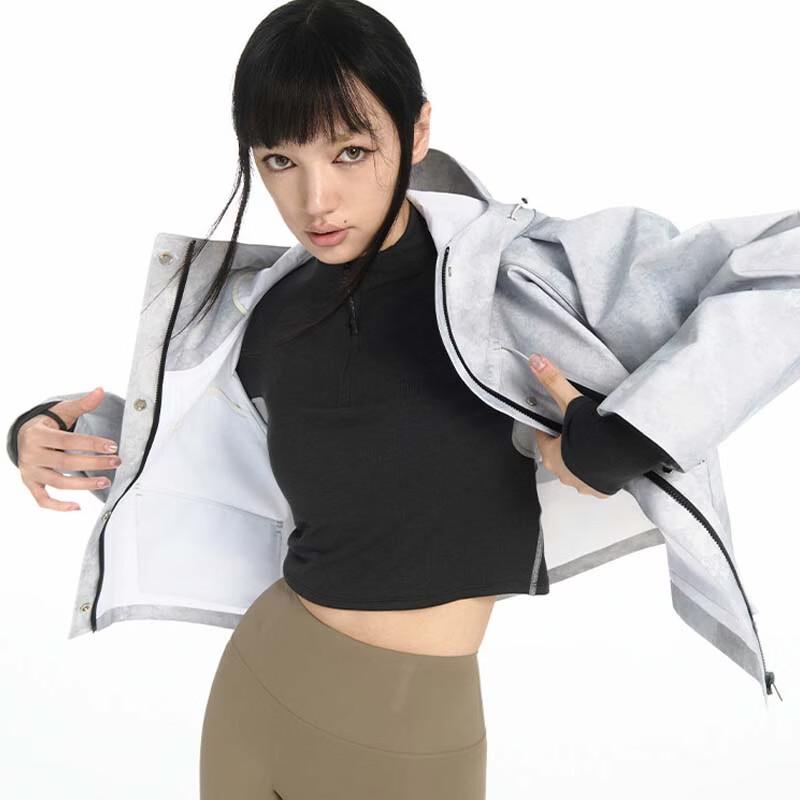 Women's Short Hooded Windbreaker Jacket