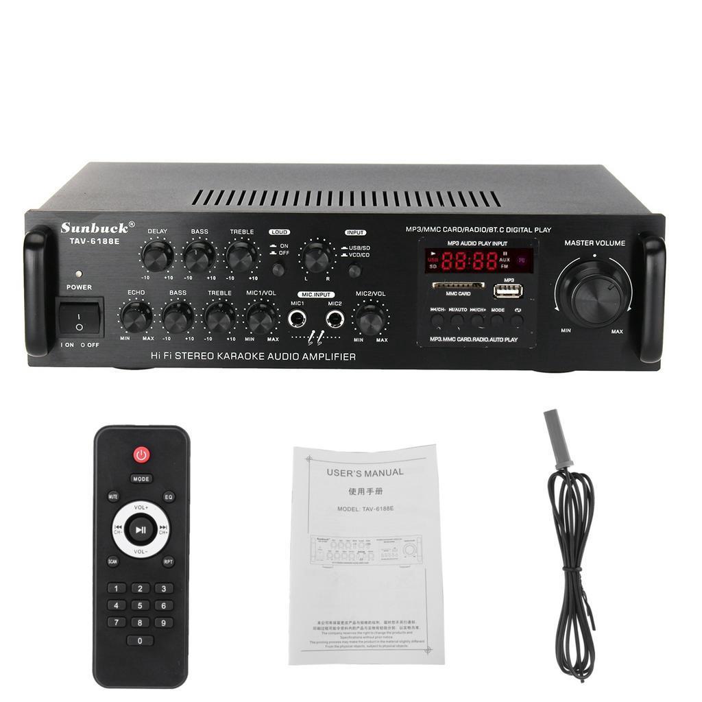 2000W 5-Kanal Audio Heimkino Heimkino Verstärker Bluetooth HiFi Stereo Verstärker LED Digital Karaoke Verstärker