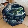 1 Stück Schildkrötenblumen-Regenschirm - 8 Speichen verstärkt, Automatik-Öffnung, Leicht & Langlebig, Modeaccessoire für Draußen, J0412