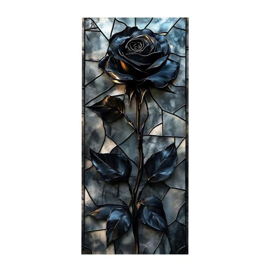 

Flower Window Privacy Film Leaf Pattern Privacy Protection Film Static Cling Removable Decorative Window Film for Home Bathroom Kitchen G