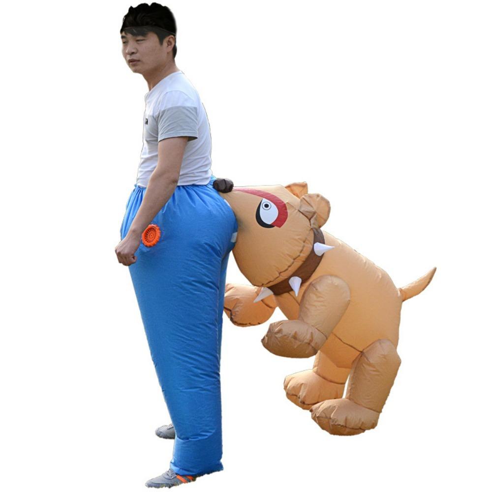 Déguisement Gonflable Animal Mordant les Fesses de Chien pour Fête d'Halloween Tenue Gonflable Festive pour Animal avec Fonctionnalité de Morsure aux Fesses