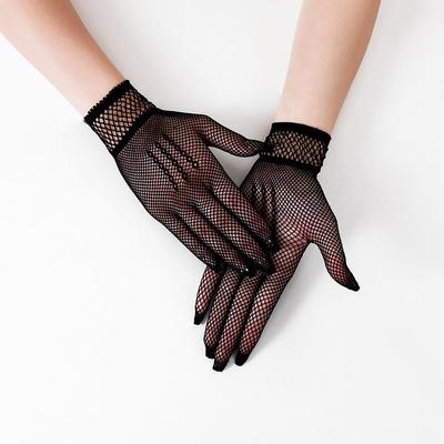 Summer Elegant Short Lace Gloves Women Fishnet Wedding Costume Accessories Evening 7410