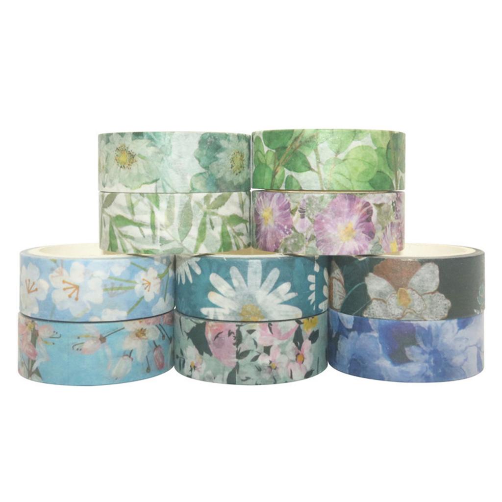 40 ruller Washi-tapesett Blomsterblomstblader Plante dekorative Washi-maskeringstape 15 mm bred