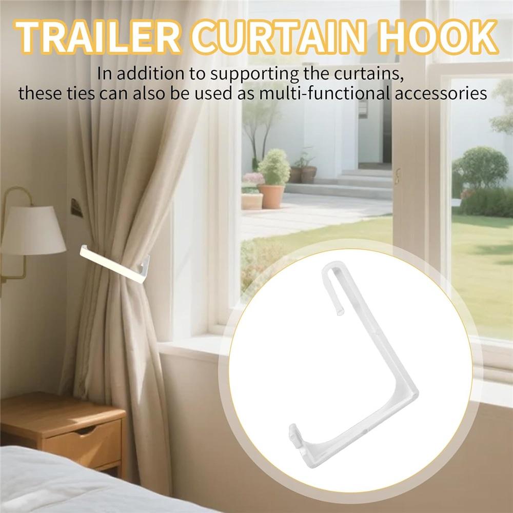 8Pcs RV Curtain Hold Down Clips With Screws, Plastic Window Curtain Retainer Hooks For Camper Travel Trailer Car Home Curtain Fixing
