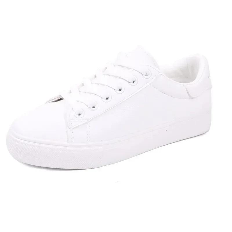 Fashion White Shoes Women's 2025 Spring and Autumn New Women's Shoes Student Flat Trendy Shoes All-match Sports Casual Sneakers