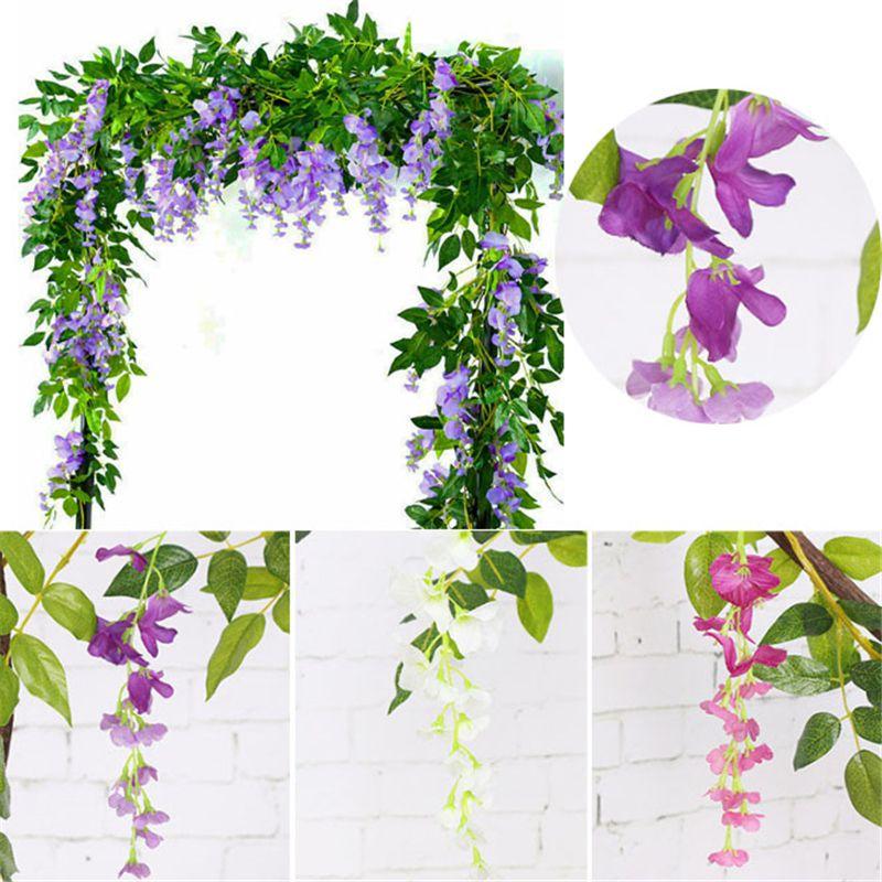 2x Knstliche Blauregen-Rankenpflanzen, Falsche Blumen, Dekoration fr  Auenbereich, Zuhause, Bro, Hotel, Blattwerk, Hngende Blumendekoration  gnstig kaufen  Preis, kostenloser Versand, echte Bewertungen mit Fotos   Joom