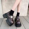 Fashion 9CM New Spring Women Pumps Mary Jane Lace Up Loafers Girls Lolita Shoes Puck High Heels Platform Pump Shoes Cosplay Female Shoes