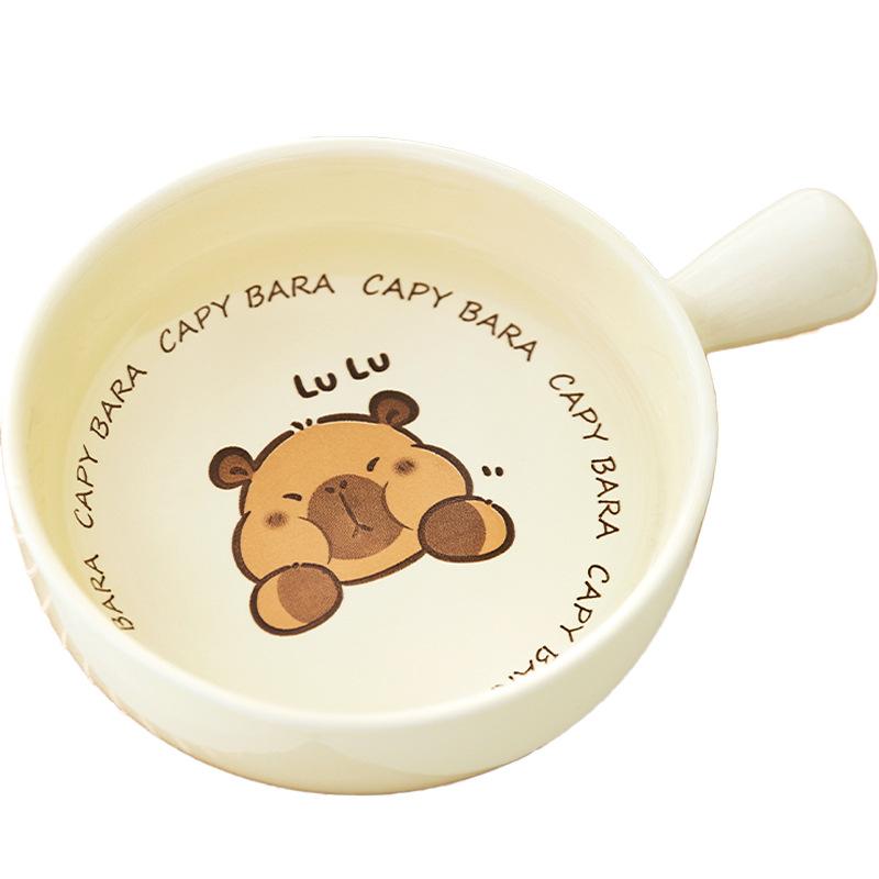 Kapibara Cute Cartoon Capybara Cat Dog Feeding Basin Cat Bowl Dog Bowl Drinking Water Pet Ceramic Bowl Supplies