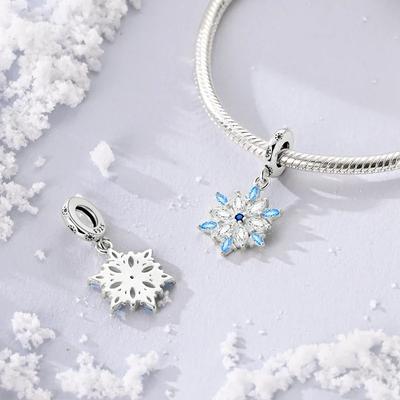 Originální přívěsky Měď Zimní Led Mráz Vločka Korálky Vhodné pro Plata Náramky Pro Ženy Výroba Šperků Dárky