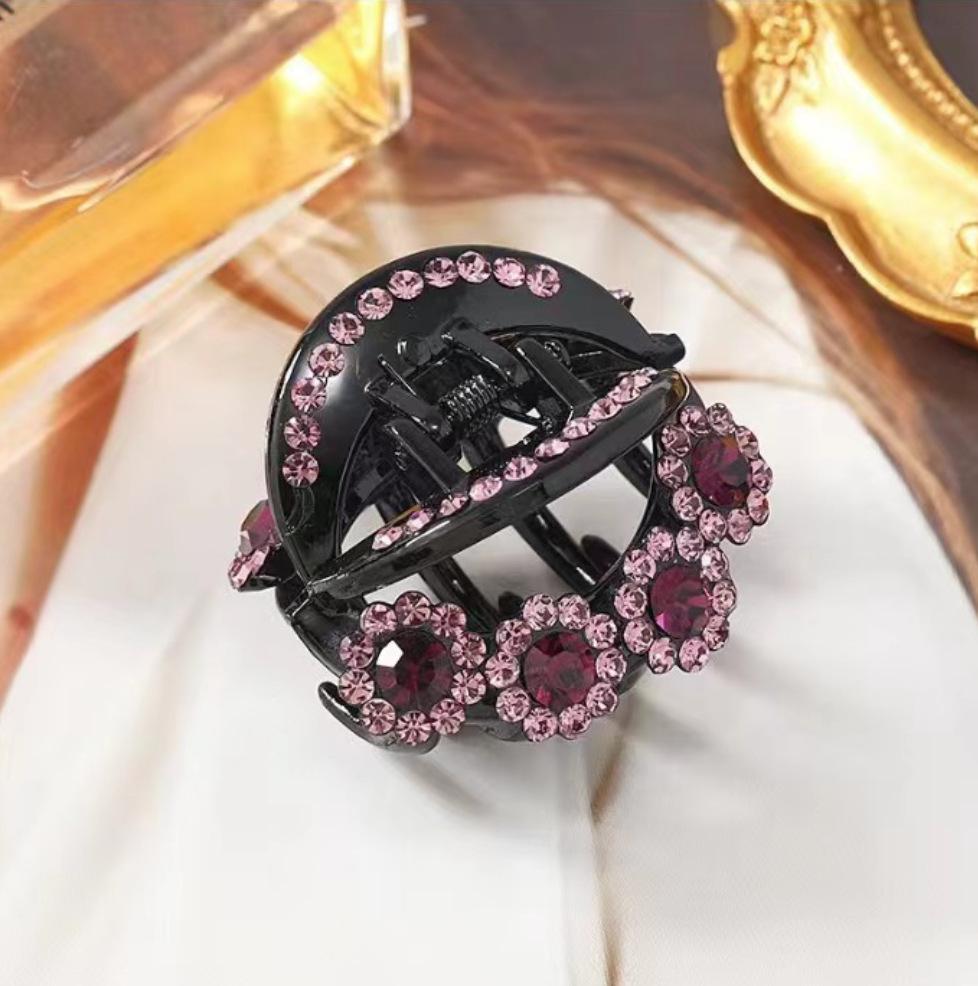 Agrafe de păr florale strălucitoare cu strasuri: Clipsuri medii și mici cu gheare din cristal ceh