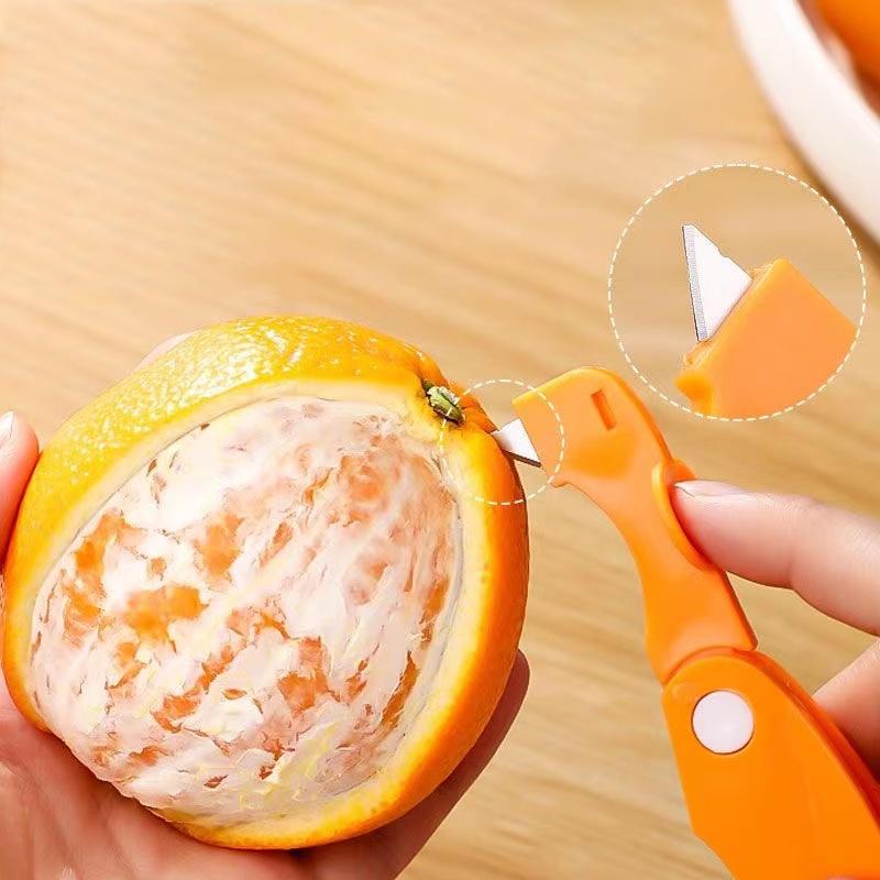 2pcs Orange Peeler Foldable Citrus Fruits Peeling Knife Multifunctional Grapefruit Lemon Cutter Kitchen Fruit Vegetable Tools