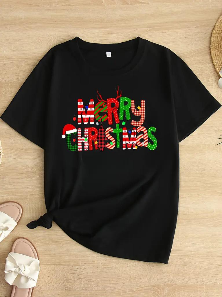 Christmas Graphic Women T Shirt Cute Gnome Snowman Printed Women Short Sleeve Summer Top Suitable Christmas Casual Clothing