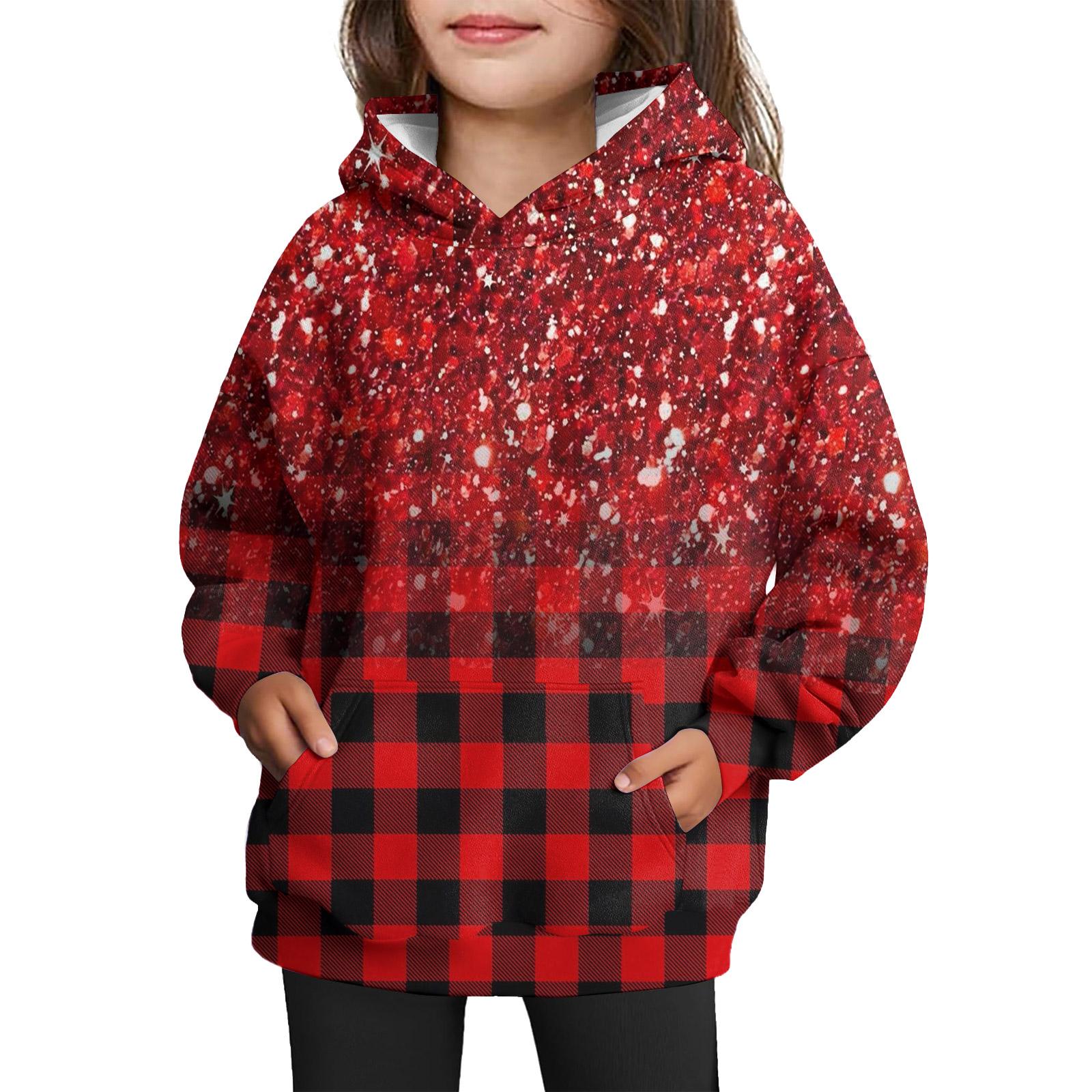 

Худи для девочек с принтом тай-дай - Пуловер с принтом 130 красный