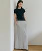 Annies Coast Waffle Long Skirt (Melange Gray)
