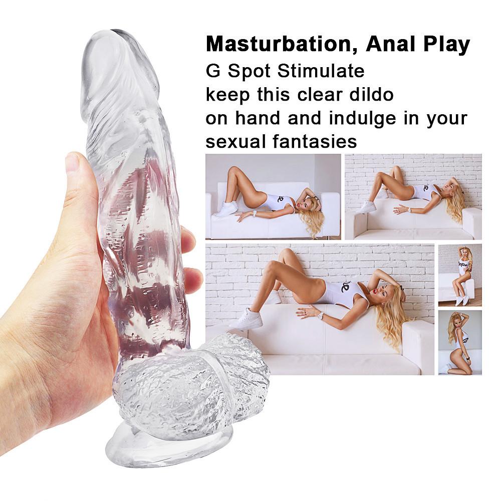 Transparent Realistic Dildo with Powerful Sucker Female Dilos Sex Toy Male Anal Dildo Butt Plug Female Sex Toys for Woman Shop