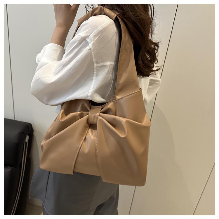 New Fashion Women's Bowknot Design Minimalist Chic Large Capacity Armpit Single Shoulder Bag