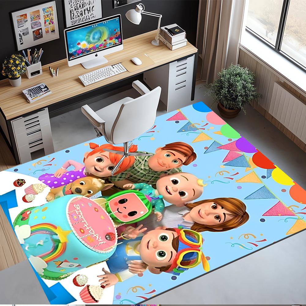Cocomelon Printed Carpet Rug for Office Chair Living Room Bedroom Kitchen Room Decor Gifts