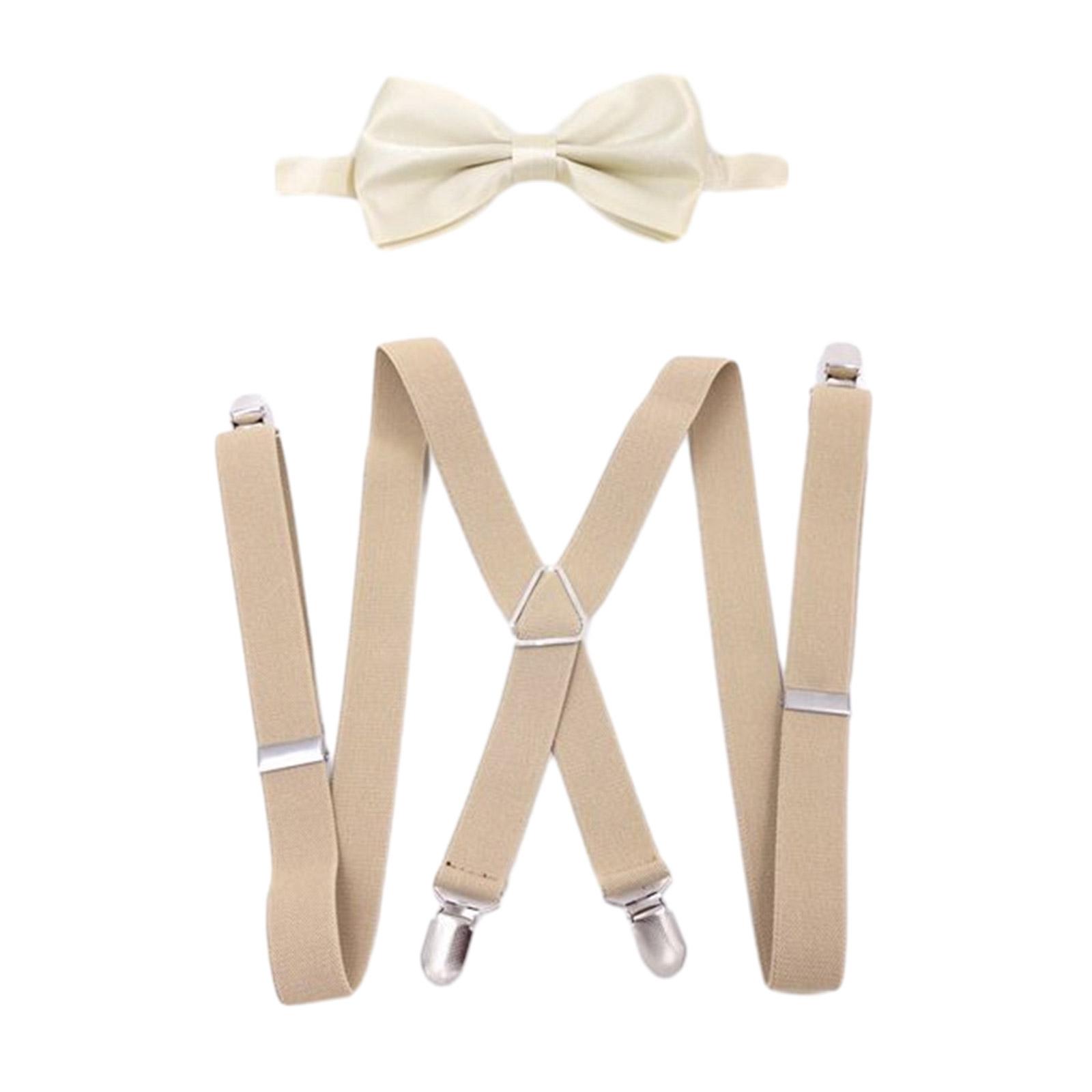 

Стильные подтяжки X-образной формы и набор галстука-бабочки регулируемой длины, подходят для большинства мужчин и женщин, 4 прочные клипсы, универсальное использование 2