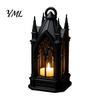 Versatile Shelf Statue Gothic Cathedral LED Candle Lantern, Church Shaped Flameless Tealight Lamp, Small Gift for Children Spooky Vintage Desktop