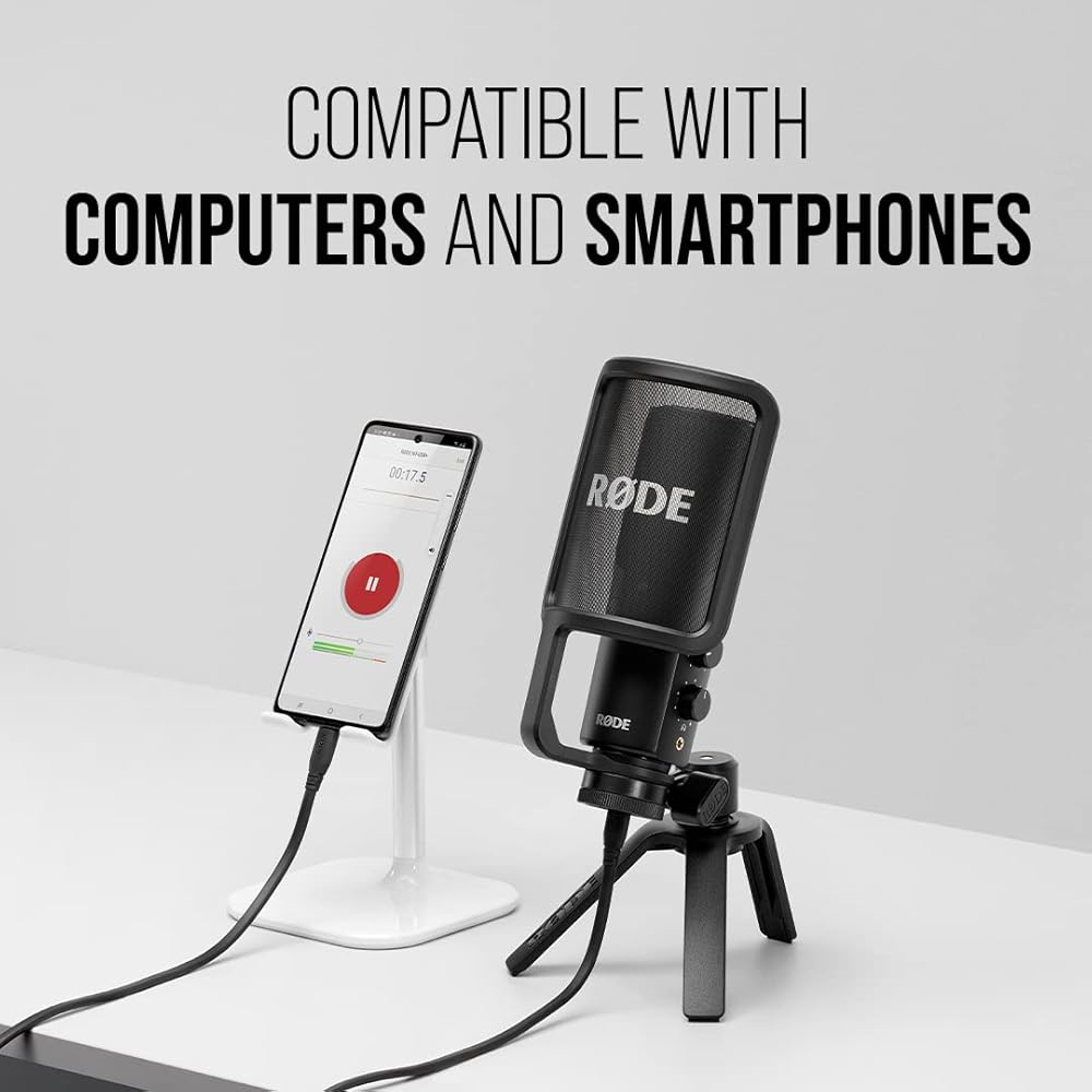 Rode NT-USB+ USB Microphone with Cardioid Pickup Pattern and Headphone Output
