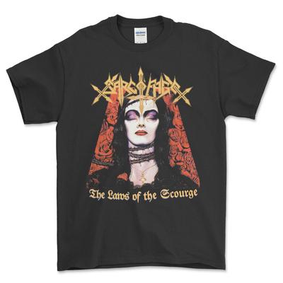 Sarcophagus Black Metal Band Rare T-shirt 80s Vintage The Laws of Scourge T-Shirt