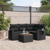 Vidaxl 5-Cz. Garden Lounge Set, Cushions, Black PE Rattan