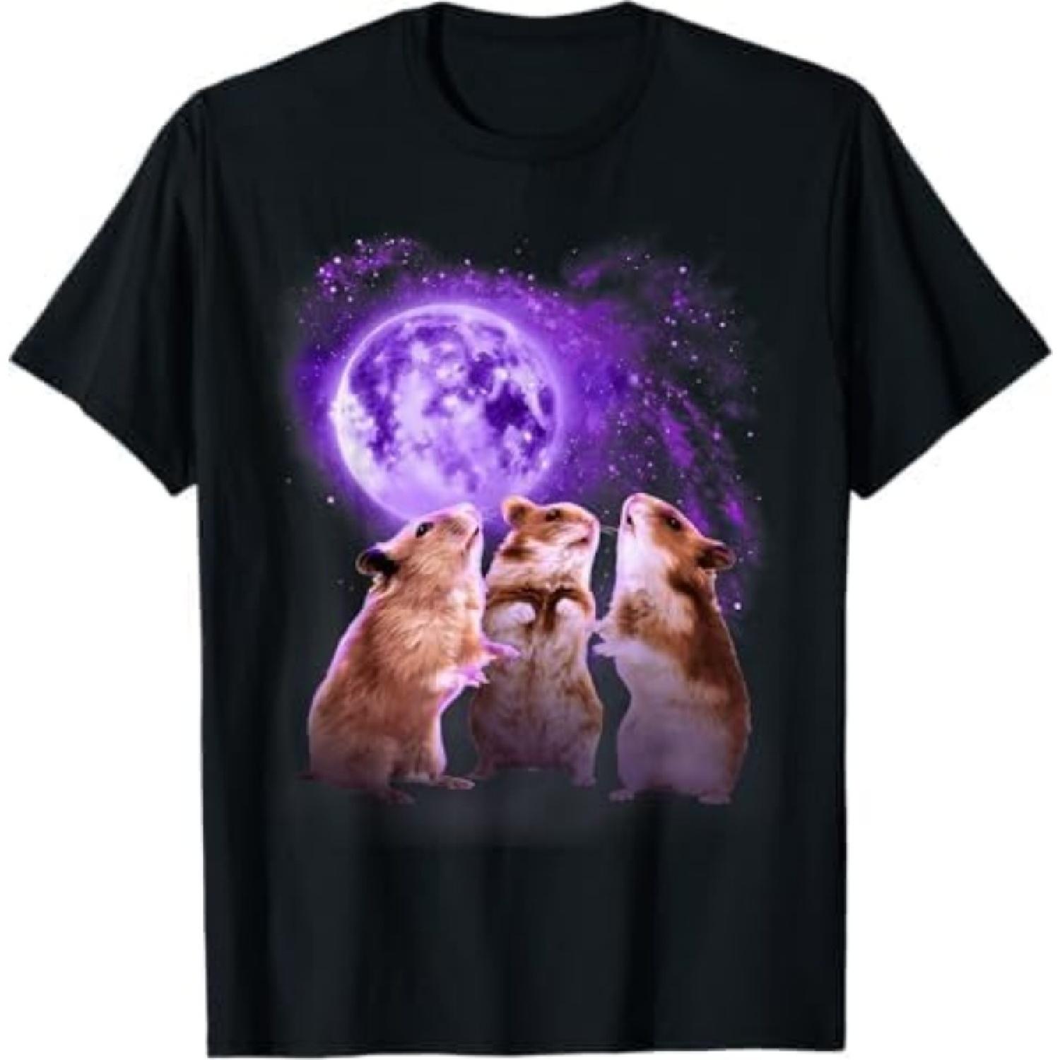 Hamsters Howling at The Moon Shirt - Funny Hamster T-Shirt DAT Mens Womens Tank Top Sweatshirt Hoodie Black XXXXXL разноцветный