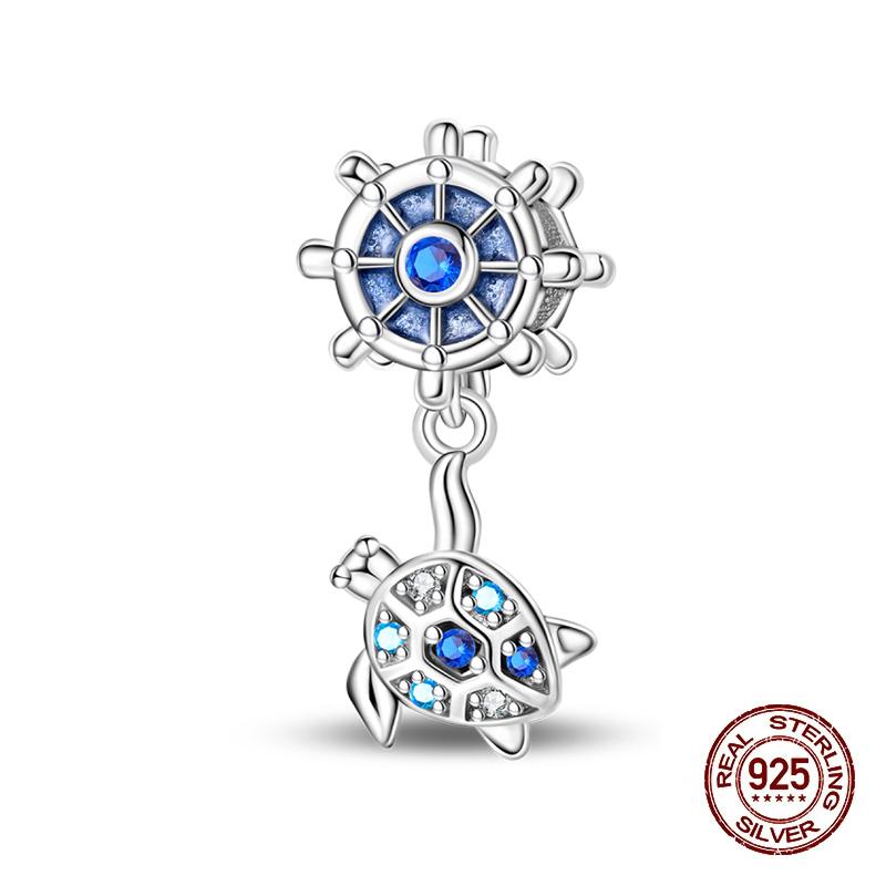 Summer Brand New Copper Metal Zircon Crab Octopus Jellyfish Turtle Shell Charm Bead Components Bead Components Compatible With Authentic Original