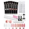 Poly Gel Extension Tool Set, Including 30ml of Cleaner Fluid, 7.5ml Base Coat and Top Coat, Nail Mold, Nail Clip and Nail Brush