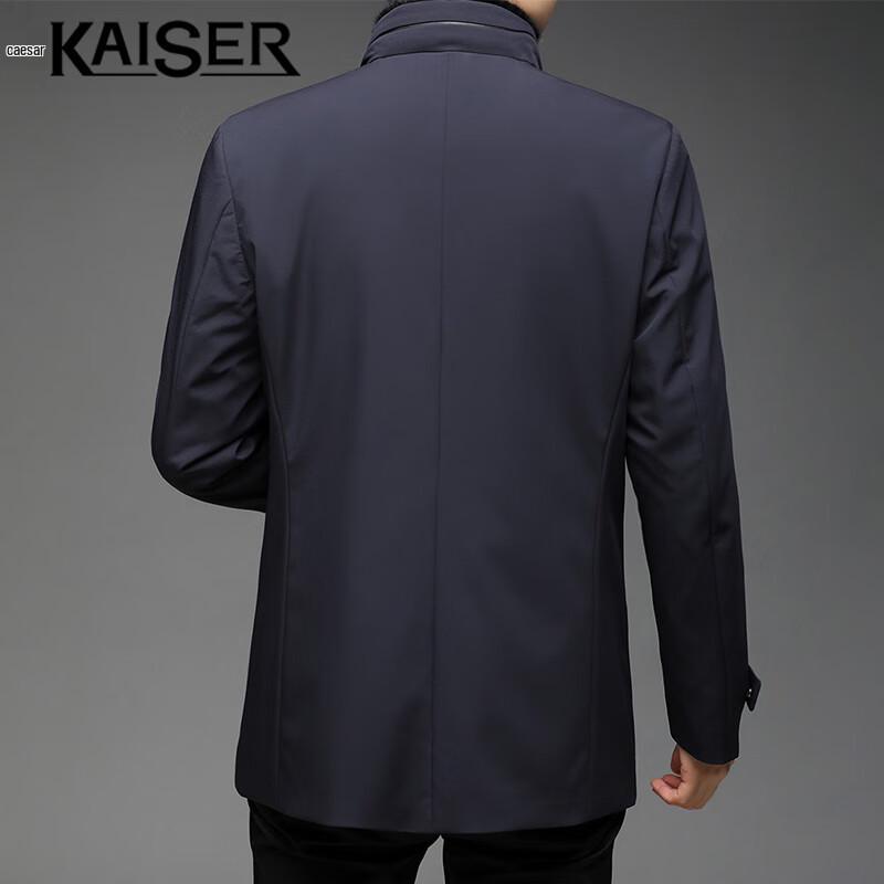 Men's Mid-Length Business Jacket with Mink Fur Collar & Rabbit Lining