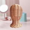 Hat Mannequin Rattan Mannequin Head Scarf Hat Stand Non-Tip Base Organizer Headwear Tabletop Rack For Home Entryway Wardrobe