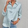 2024 Autumn Women's Elegant Satin Leopard Print Lapel Shirt