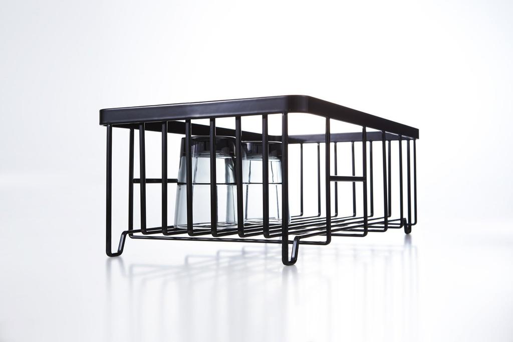 Yamazaki Industrial Dish Drainer Wire Basket Black W42XD23XH17cm Tower Dish Drainer Rack Dish Drainer Basket 2876 Approx.