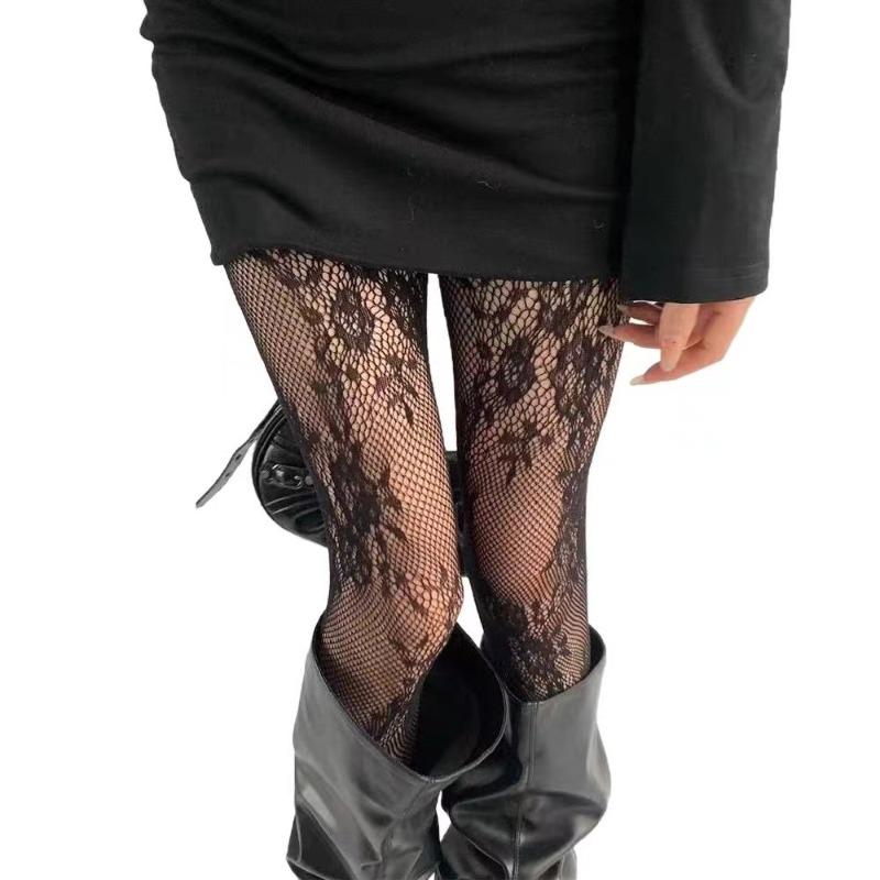 New Tights Women Sexy Lace Floral Thigh High Stockings Pantyhose Lingerie Hosiery Mesh Fishnet Stockings Women Tights