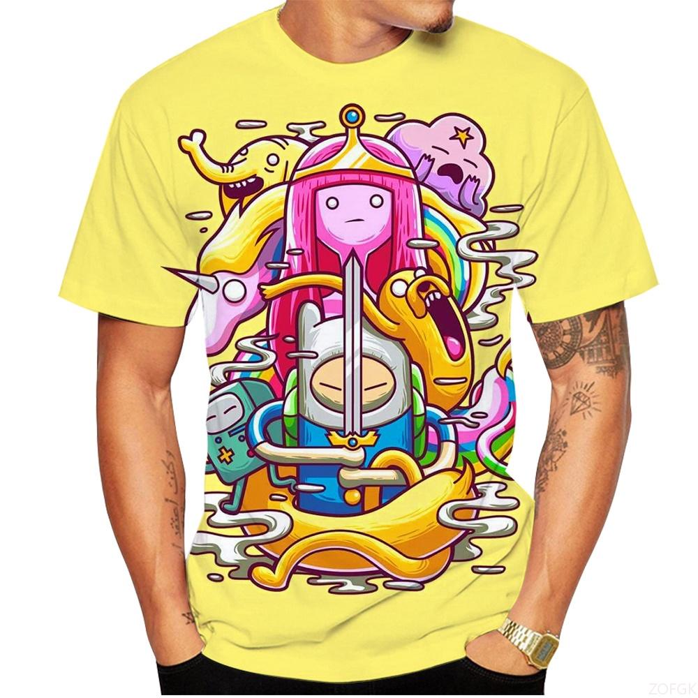 Summer Popular Style Men and Women Fashion T-shirt 3D Anime Adventure Time Digital Printing Short Sleeve