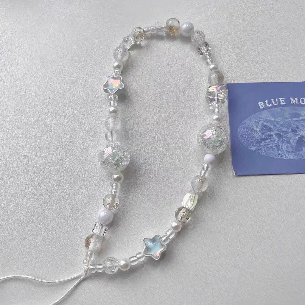 Fashionable ins style phone chain bag chain crystal bead hanging rope