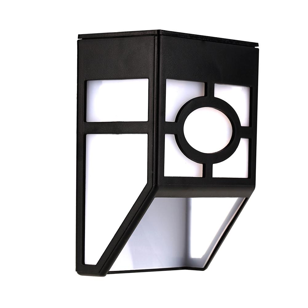 Solar Powered Wall Mount 2 LED Light Outdoor Garden Path Landscape Fence Yard Lamp White