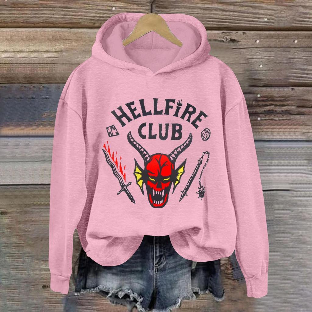 Women's Fashionable Casual Long-Sleeved Printed Hooded Sweatshirt